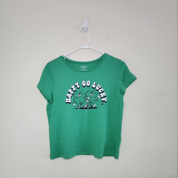 🛍 5/$10 Girls Old Navy St. Patrick's Day T-shirt Sz XXL /18 NWT - Picture 1 of 5